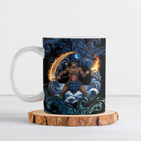 Samoa Siva Afi Ceramic Mug Fireknife Fire Dance Pacific Tribal Motif