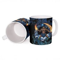 Samoa Siva Afi Ceramic Mug Fireknife Fire Dance Pacific Tribal Motif