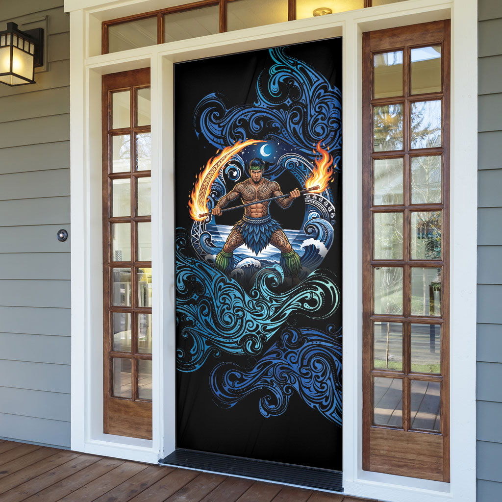 Samoa Siva Afi Door Cover Fireknife Fire Dance Pacific Tribal Motif