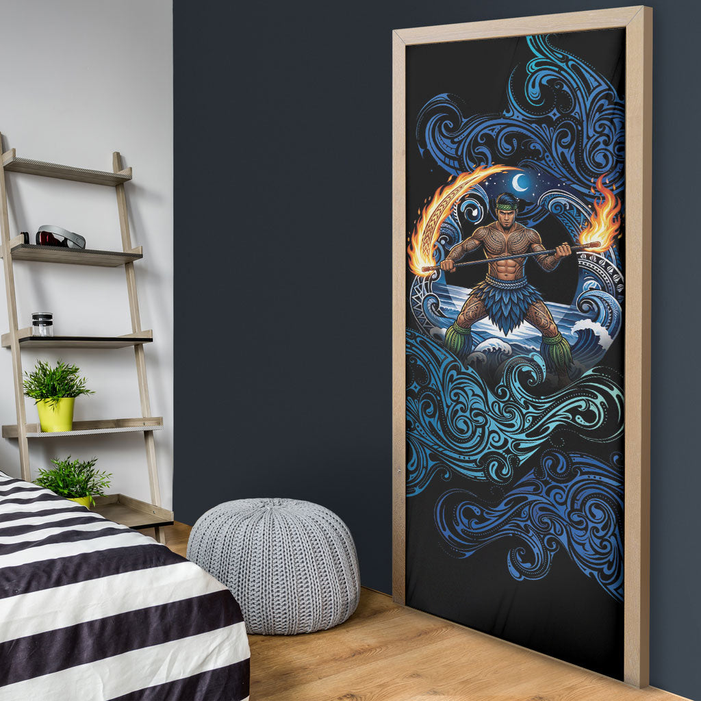 Samoa Siva Afi Door Cover Fireknife Fire Dance Pacific Tribal Motif