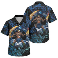 Samoa Siva Afi Family Matching Off Shoulder Short Dress and Hawaiian Shirt Fireknife Fire Dance Pacific Tribal Motif