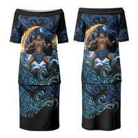 Samoa Siva Afi Family Matching Puletasi and Hawaiian Shirt Fireknife Fire Dance Pacific Tribal Motif