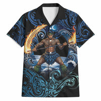 Samoa Siva Afi Hawaiian Shirt Fireknife Fire Dance Pacific Tribal Motif
