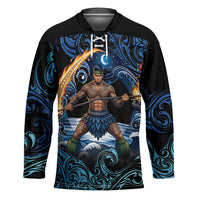 Samoa Siva Afi Hockey Jersey Fireknife Fire Dance Pacific Tribal Motif