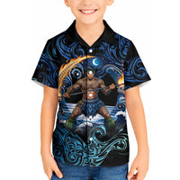 Samoa Siva Afi Kid Hawaiian Shirt Fireknife Fire Dance Pacific Tribal Motif