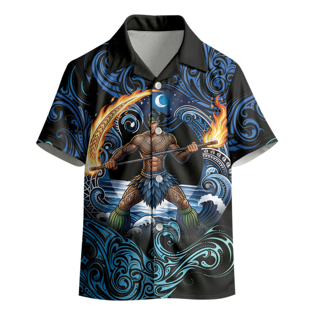 Samoa Siva Afi Kid Hawaiian Shirt Fireknife Fire Dance Pacific Tribal Motif