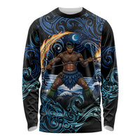 Samoa Siva Afi Long Sleeve Shirt Fireknife Fire Dance Pacific Tribal Motif
