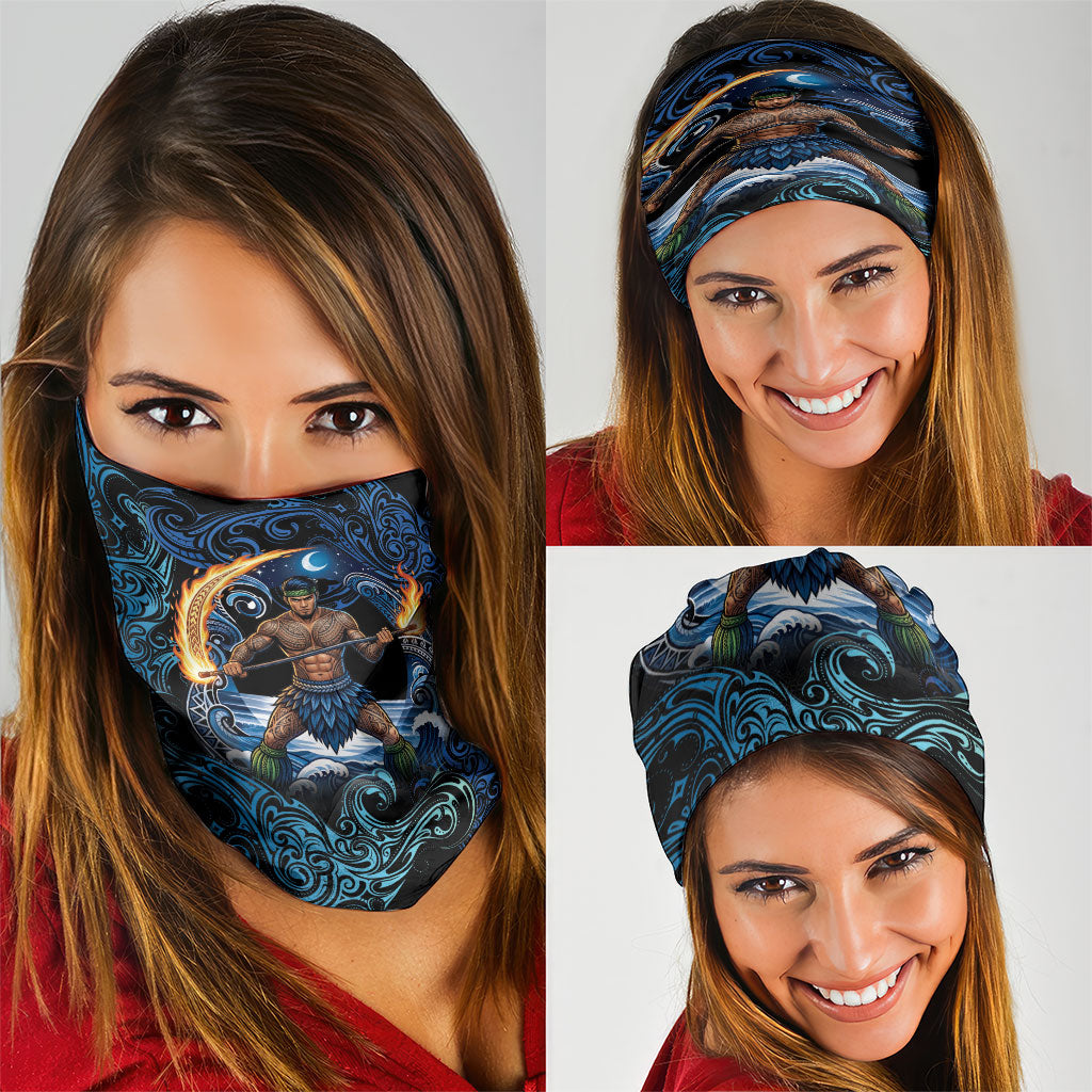Samoa Siva Afi Neck Gaiter Fireknife Fire Dance Pacific Tribal Motif