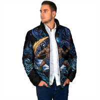Samoa Siva Afi Padded Jacket Fireknife Fire Dance Pacific Tribal Motif