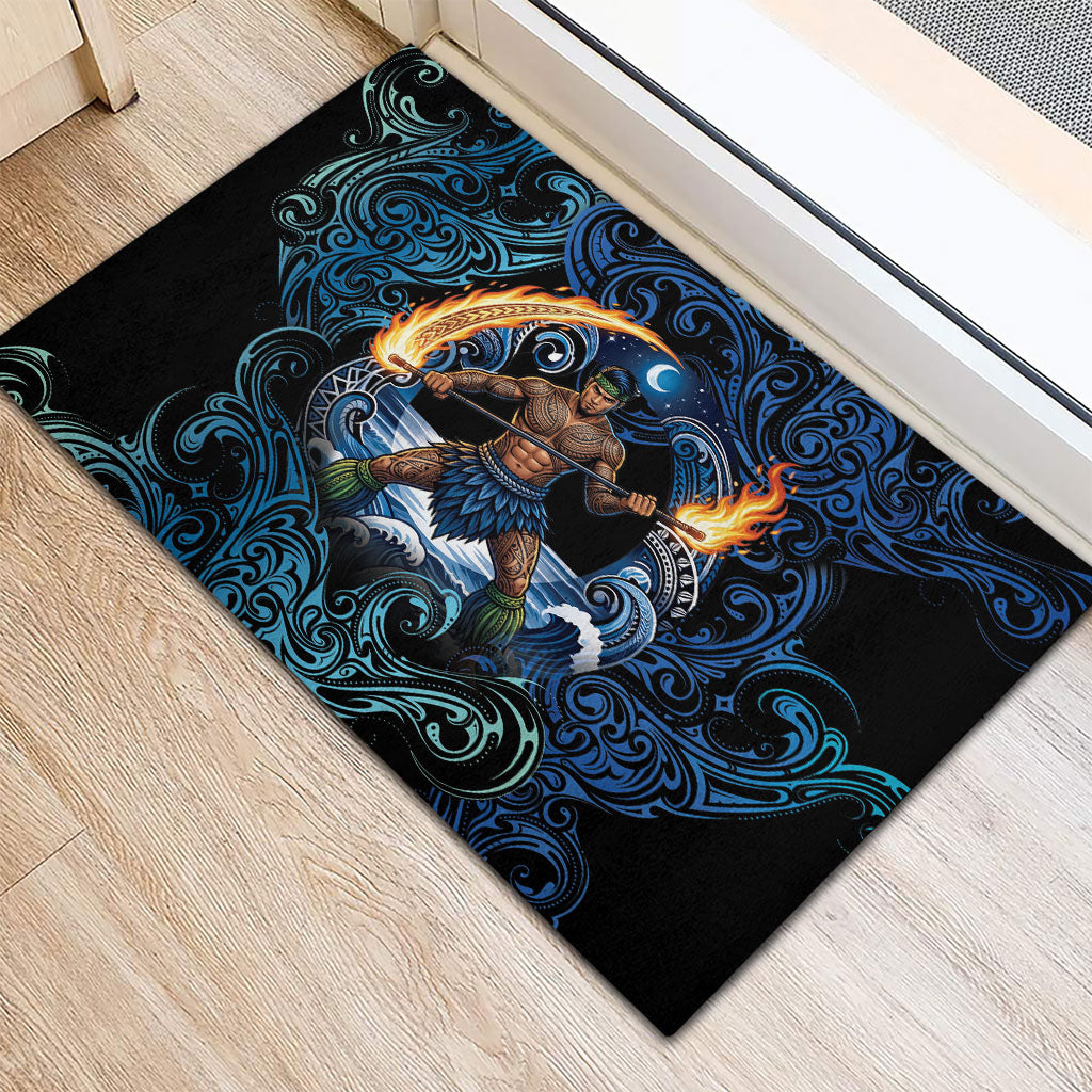 Samoa Siva Afi Rubber Doormat Fireknife Fire Dance Pacific Tribal Motif