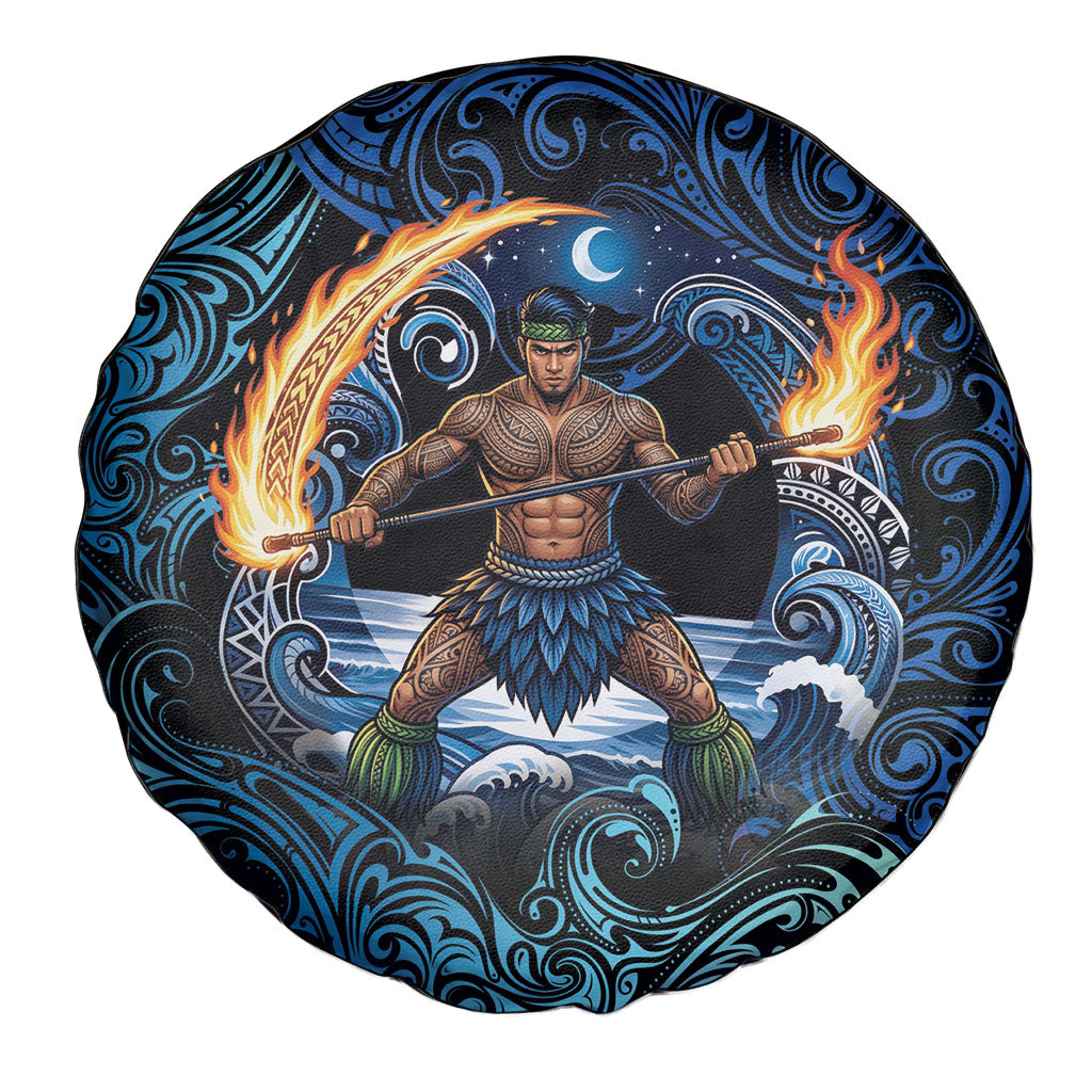Samoa Siva Afi Spare Tire Cover Fireknife Fire Dance Pacific Tribal Motif