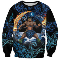 Samoa Siva Afi Sweatshirt Fireknife Fire Dance Pacific Tribal Motif