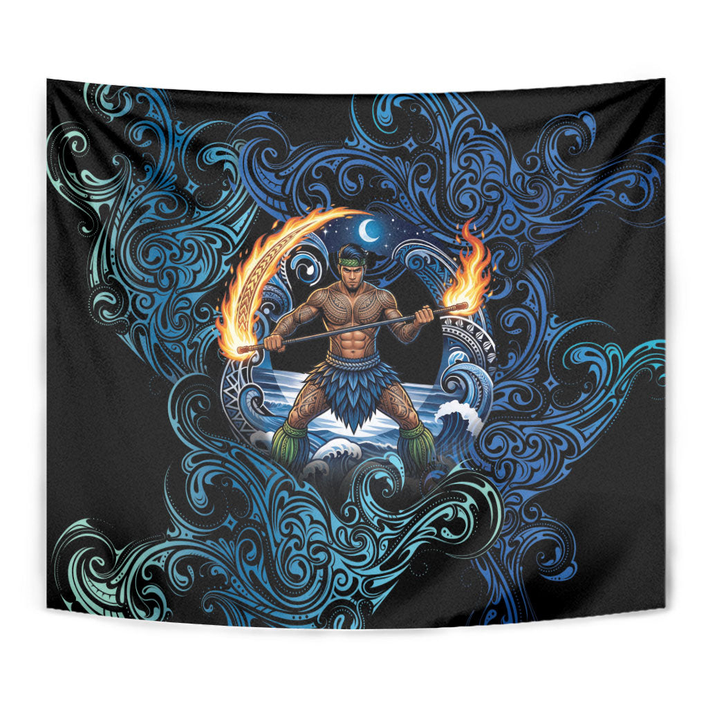 Samoa Siva Afi Tapestry Fireknife Fire Dance Pacific Tribal Motif