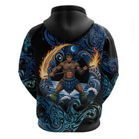 Samoa Siva Afi Zip Hoodie Fireknife Fire Dance Pacific Tribal Motif