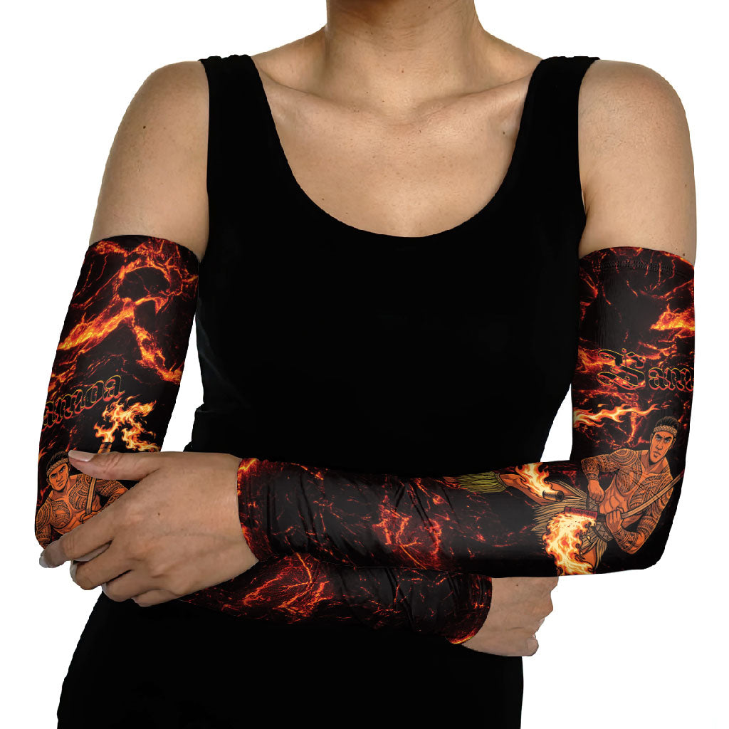 Samoa Siva Afi Dance Fireknife Arm Sleeves Polynesian Heritage Fire Dance