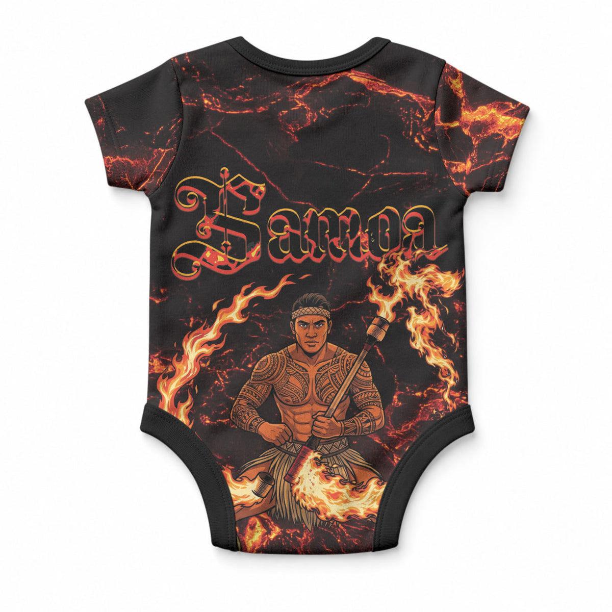 Samoa Siva Afi Dance Fireknife Baby Onesie Polynesian Heritage Fire Dance LT9 - Polynesian Pride