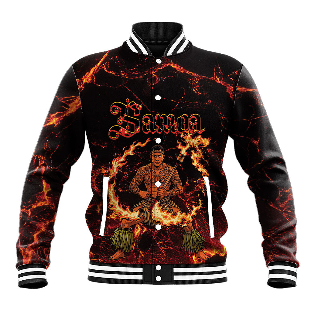 Samoa Siva Afi Dance Fireknife Baseball Jacket Polynesian Heritage Fire Dance