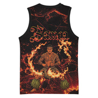 Samoa Siva Afi Dance Fireknife Basketball Jersey Polynesian Heritage Fire Dance
