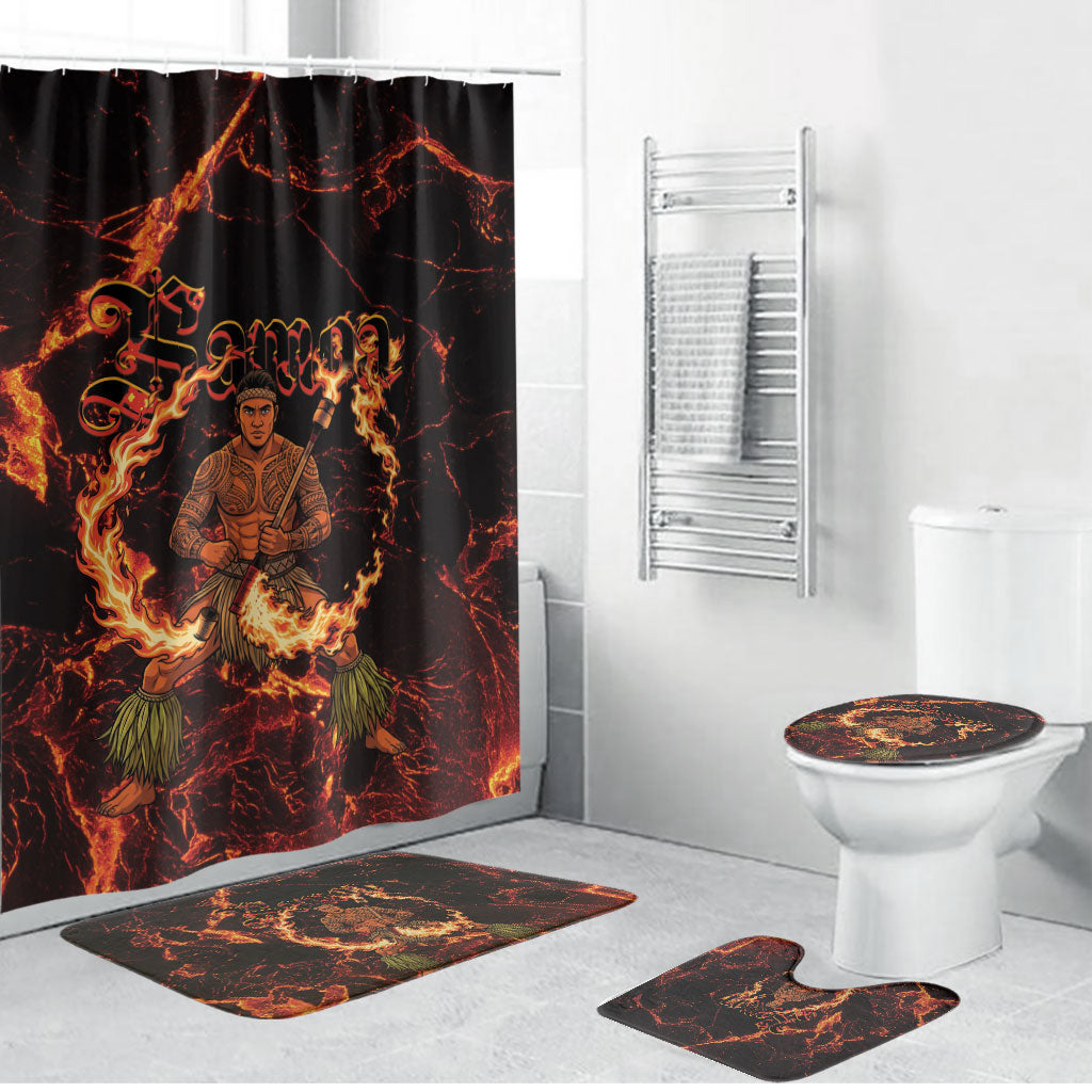 Samoa Siva Afi Dance Fireknife Bathroom Set Polynesian Heritage Fire Dance