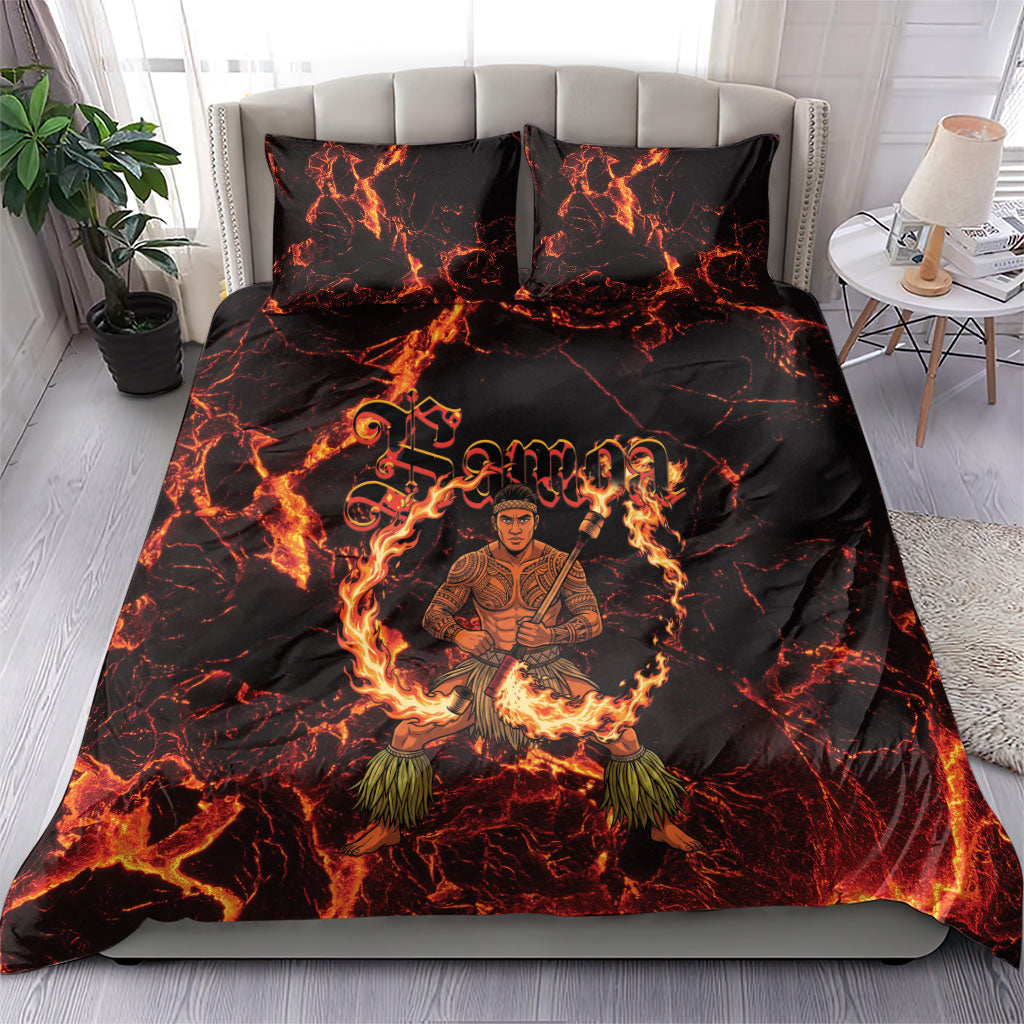 Samoa Siva Afi Dance Fireknife Bedding Set Polynesian Heritage Fire Dance