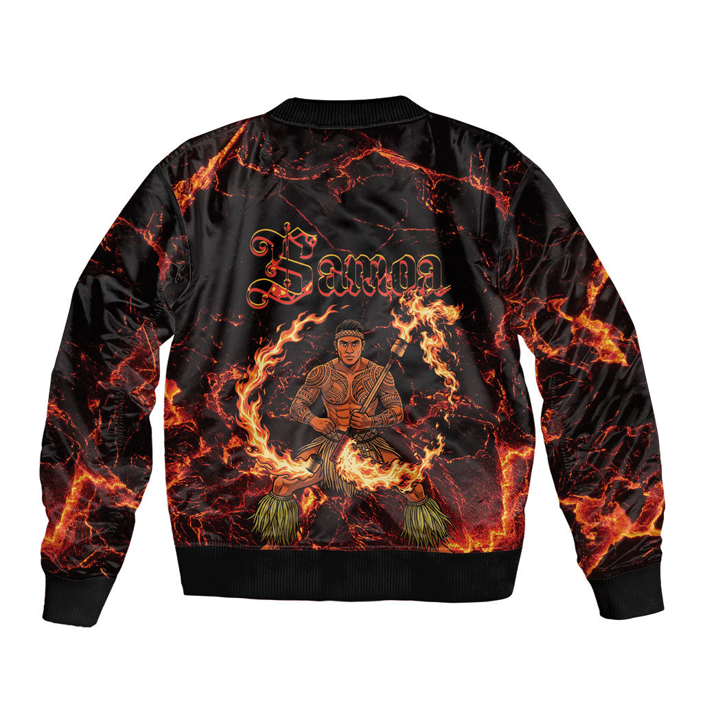 Samoa Siva Afi Dance Fireknife Bomber Jacket Polynesian Heritage Fire Dance