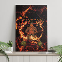 Samoa Siva Afi Dance Fireknife Canvas Wall Art Polynesian Heritage Fire Dance