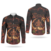 Samoa Siva Afi Dance Fireknife Couples Matching Summer Maxi Dress and Long Sleeve Button Shirt Polynesian Heritage Fire Dance