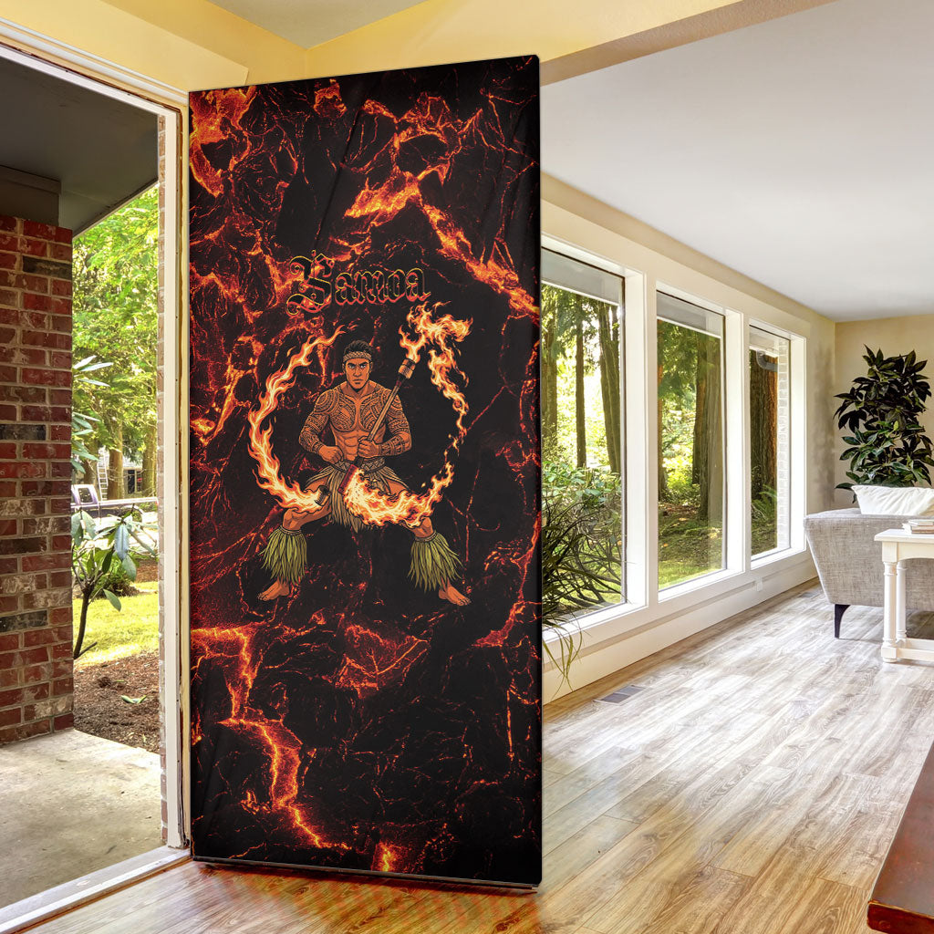 Samoa Siva Afi Dance Fireknife Door Cover Polynesian Heritage Fire Dance