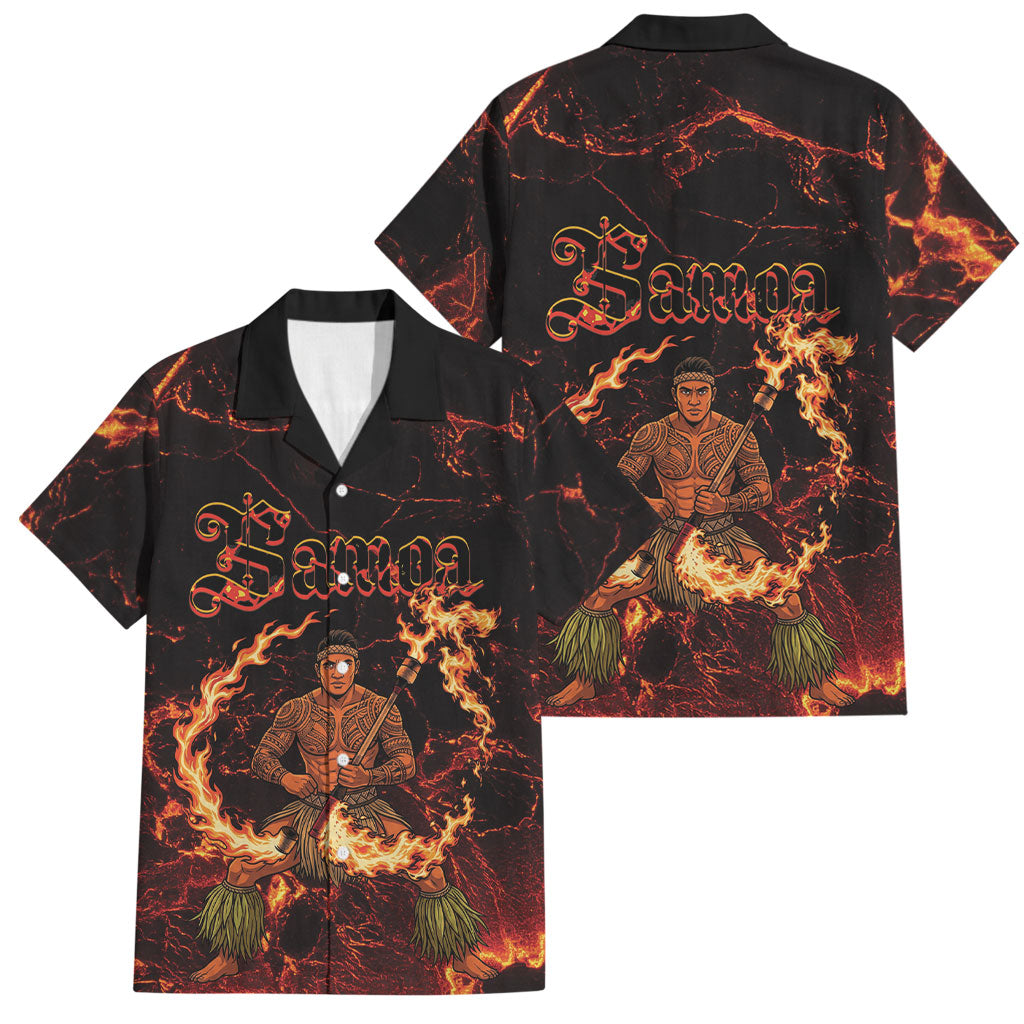 Samoa Siva Afi Dance Fireknife Family Matching Summer Maxi Dress and Hawaiian Shirt Polynesian Heritage Fire Dance