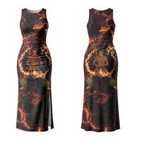 Samoa Siva Afi Dance Fireknife Family Matching Tank Maxi Dress and Hawaiian Shirt Polynesian Heritage Fire Dance