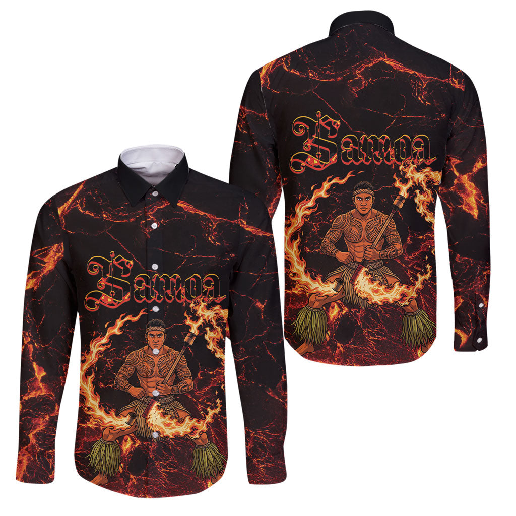 Samoa Siva Afi Dance Fireknife Family Matching Tank Maxi Dress and Hawaiian Shirt Polynesian Heritage Fire Dance