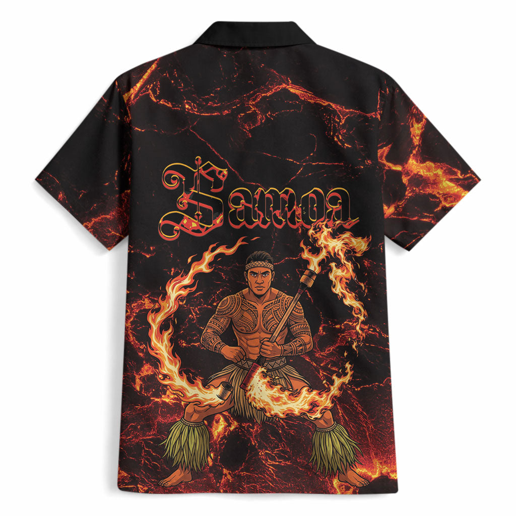 Samoa Siva Afi Dance Fireknife Hawaiian Shirt Polynesian Heritage Fire Dance