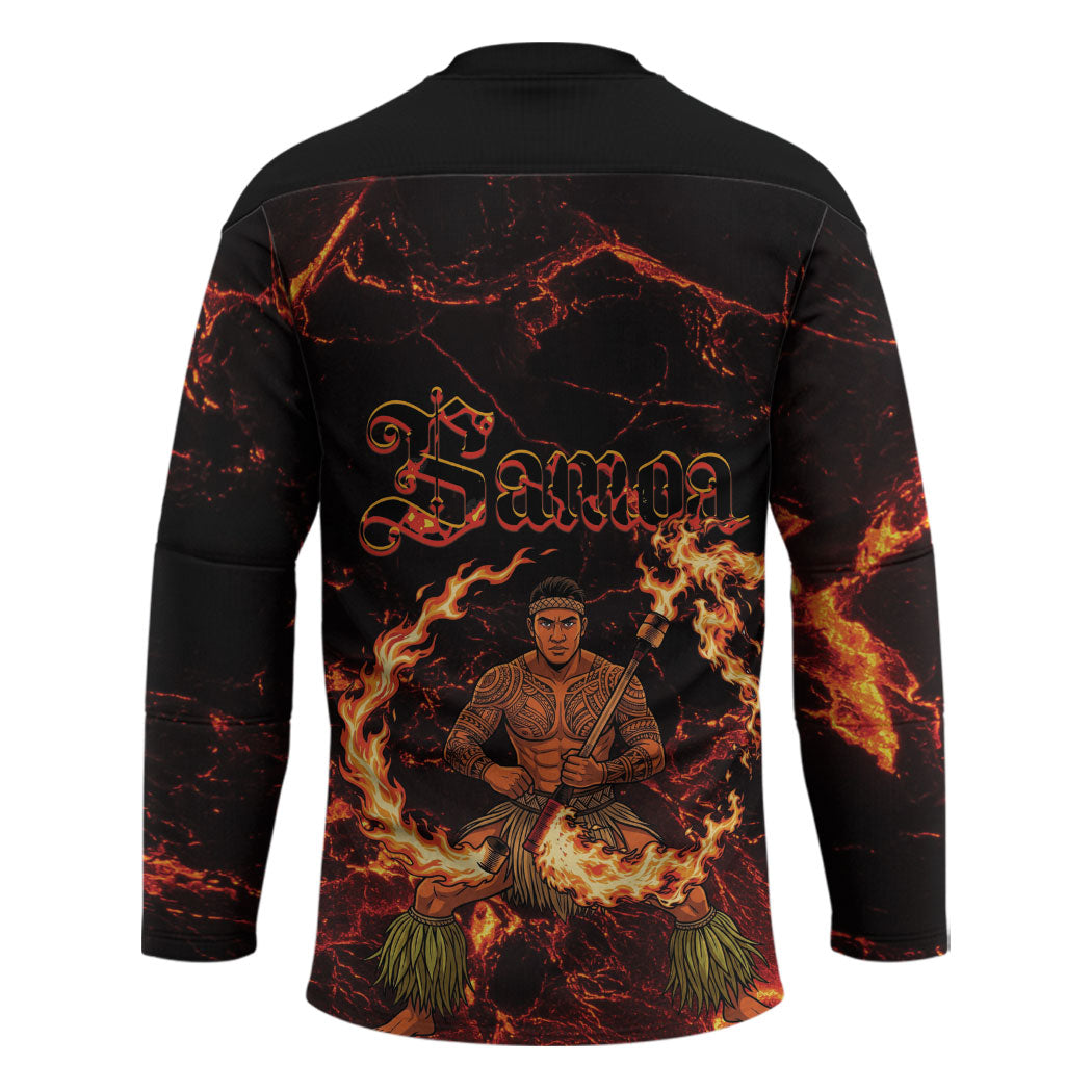 Samoa Siva Afi Dance Fireknife Hockey Jersey Polynesian Heritage Fire Dance
