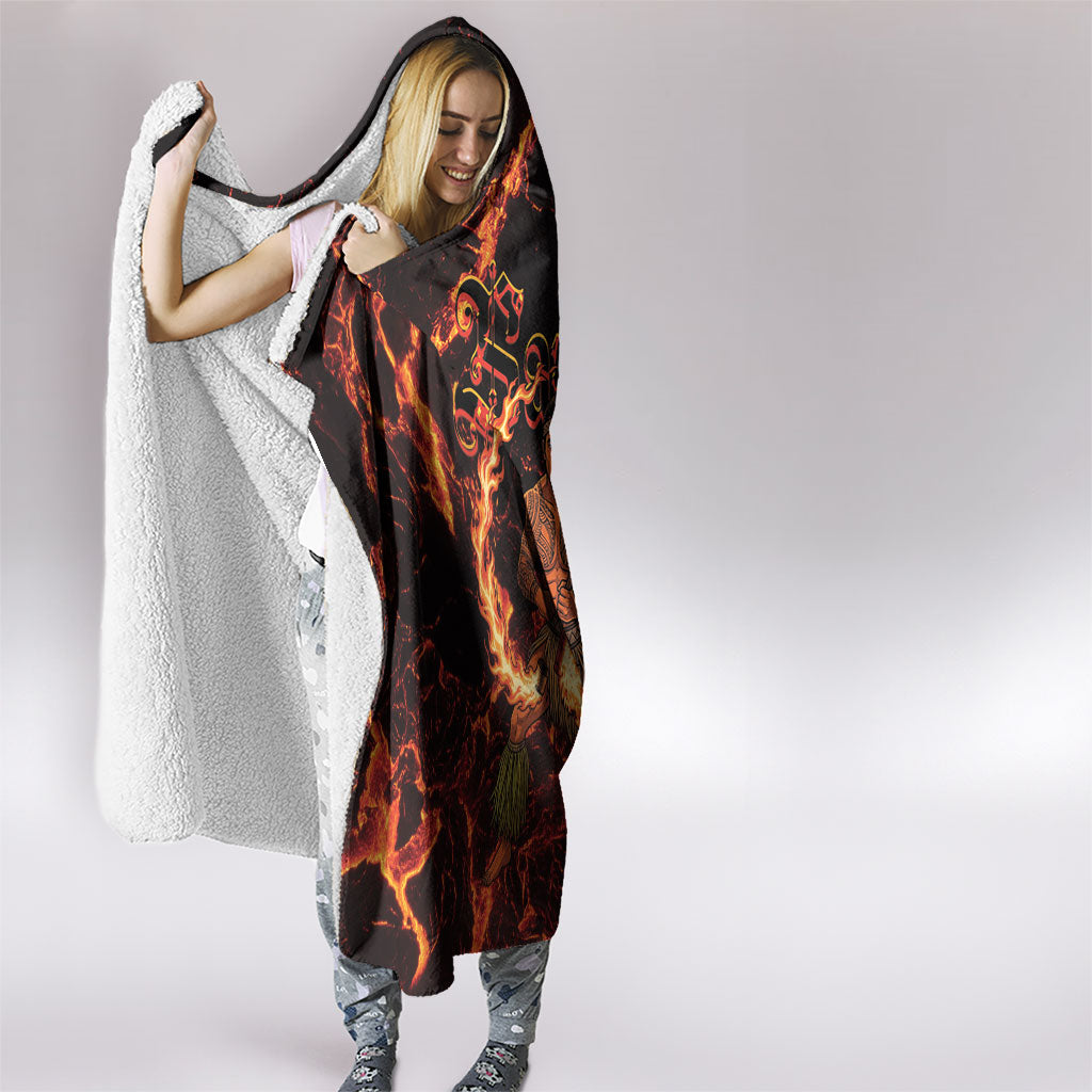 Samoa Siva Afi Dance Fireknife Hooded Blanket Polynesian Heritage Fire Dance