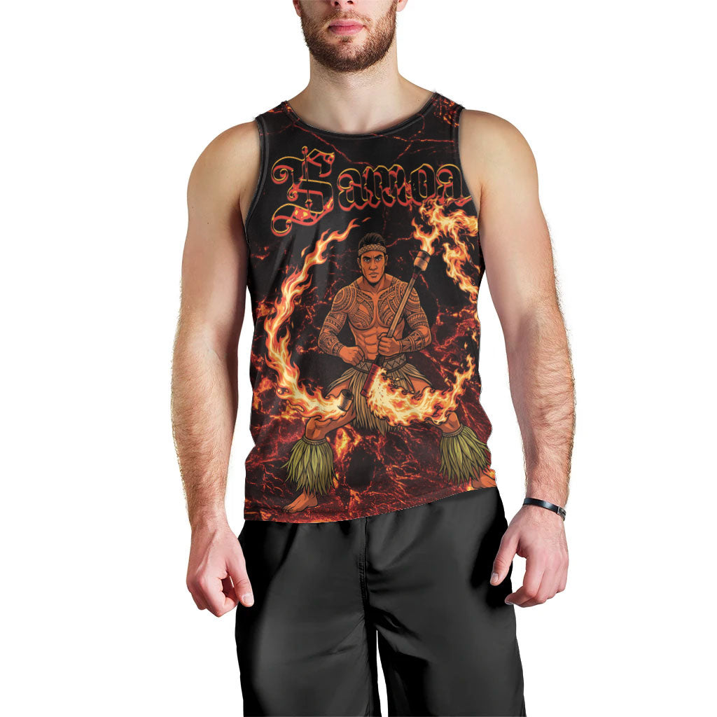 Samoa Siva Afi Dance Fireknife Men Tank Top Polynesian Heritage Fire Dance