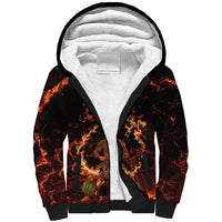 Samoa Siva Afi Dance Fireknife Sherpa Hoodie Polynesian Heritage Fire Dance
