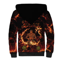 Samoa Siva Afi Dance Fireknife Sherpa Hoodie Polynesian Heritage Fire Dance