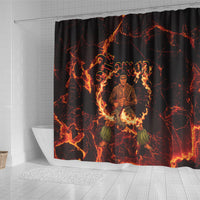Samoa Siva Afi Dance Fireknife Shower Curtain Polynesian Heritage Fire Dance