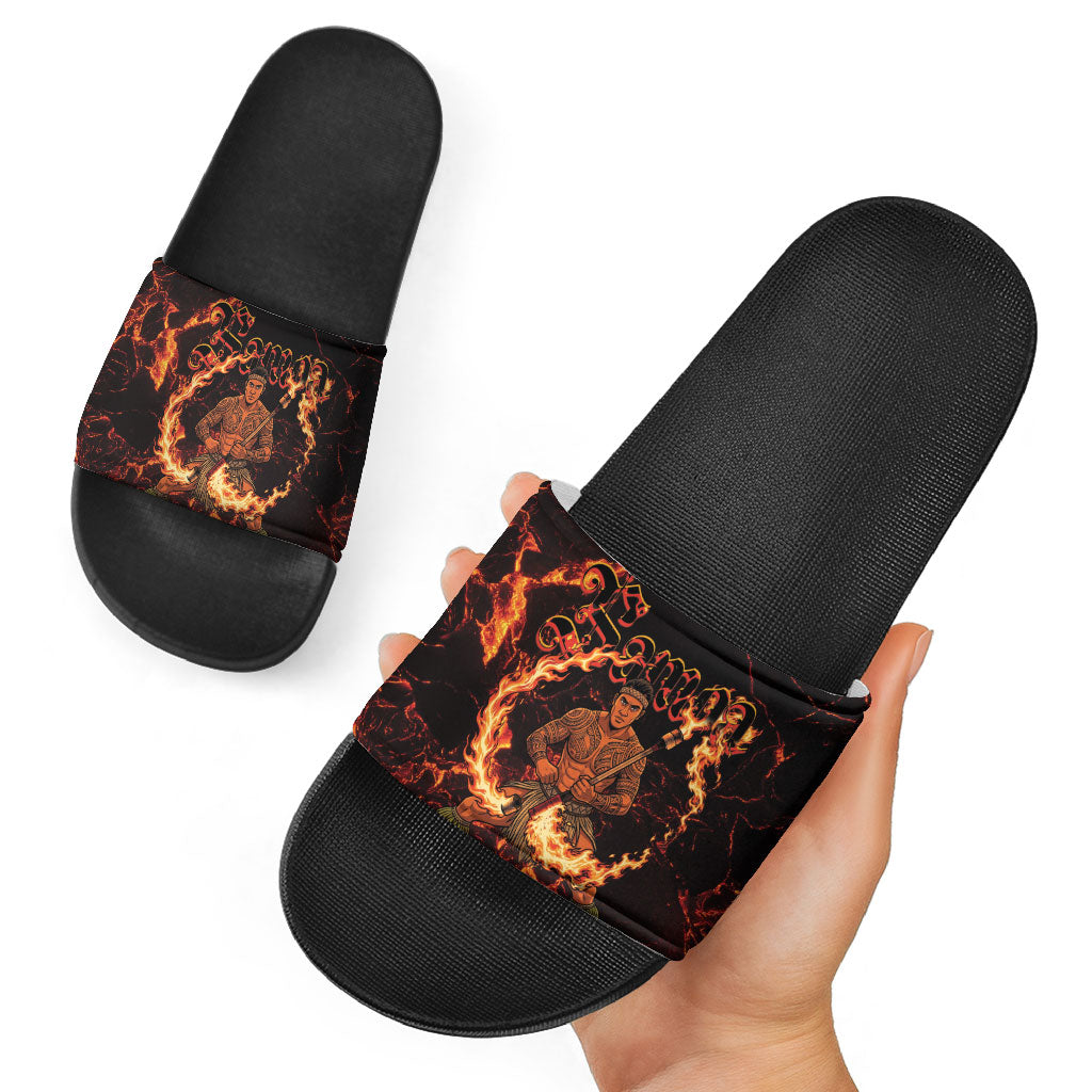 Samoa Siva Afi Dance Fireknife Slide Sandals Polynesian Heritage Fire Dance