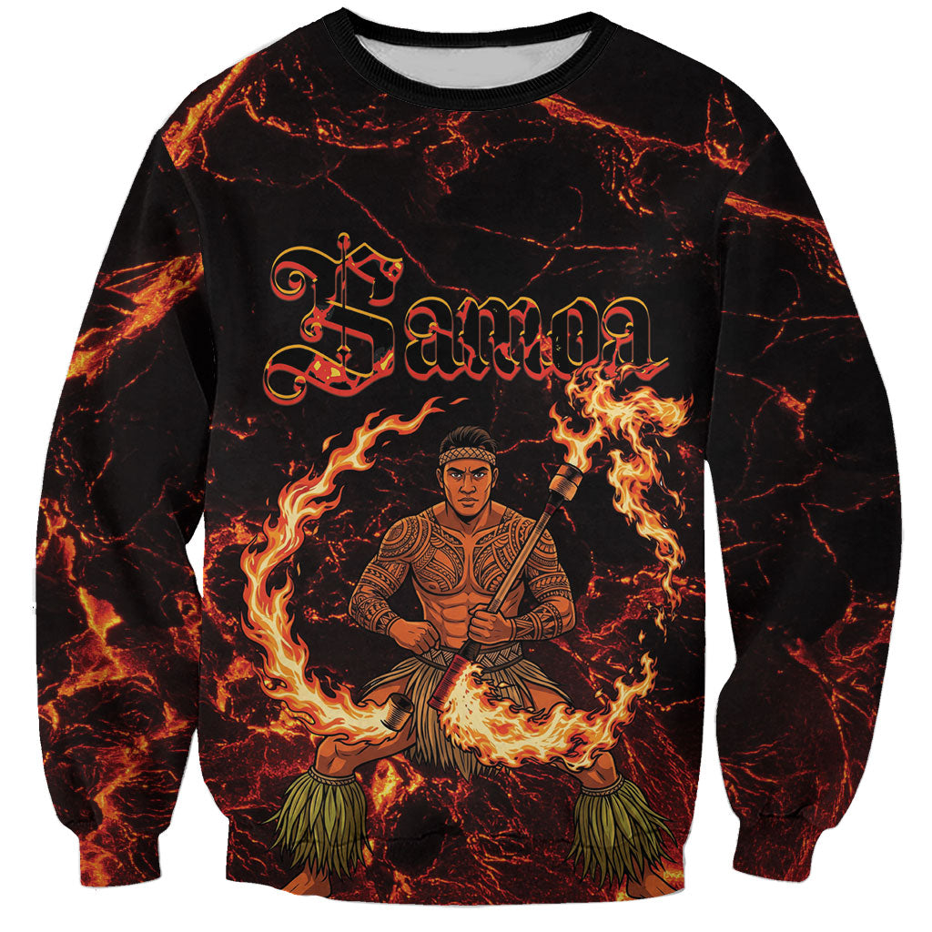Samoa Siva Afi Dance Fireknife Sweatshirt Polynesian Heritage Fire Dance
