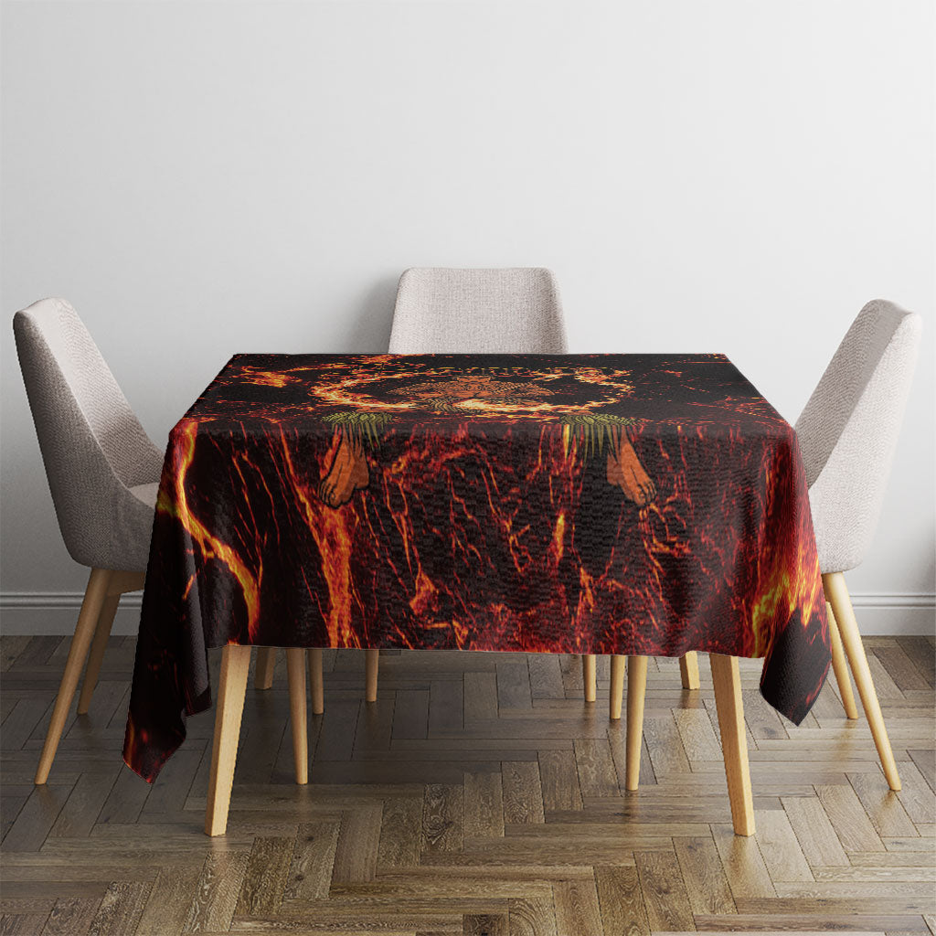 Samoa Siva Afi Dance Fireknife Tablecloth Polynesian Heritage Fire Dance