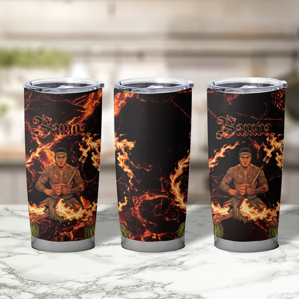 Samoa Siva Afi Dance Fireknife Tumbler Cup Polynesian Heritage Fire Dance