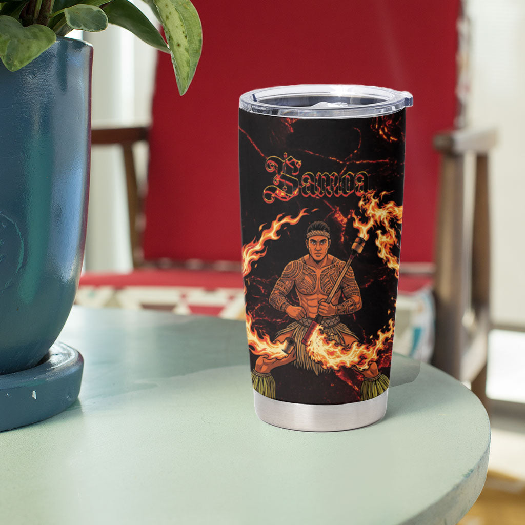 Samoa Siva Afi Dance Fireknife Tumbler Cup Polynesian Heritage Fire Dance