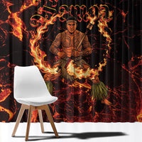 Samoa Siva Afi Dance Fireknife Window Curtain Polynesian Heritage Fire Dance