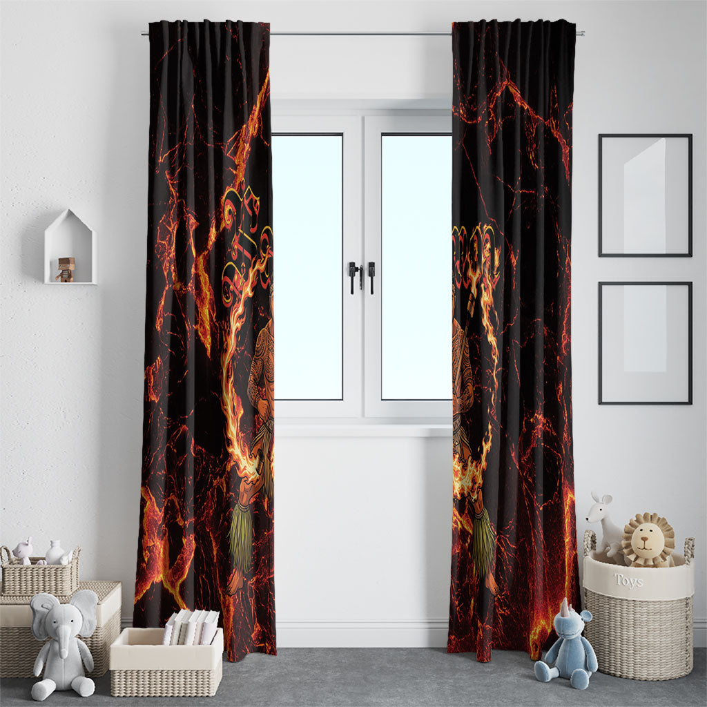 Samoa Siva Afi Dance Fireknife Window Curtain Polynesian Heritage Fire Dance