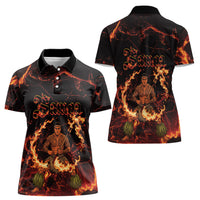 Samoa Siva Afi Dance Fireknife Women Polo Shirt Polynesian Heritage Fire Dance