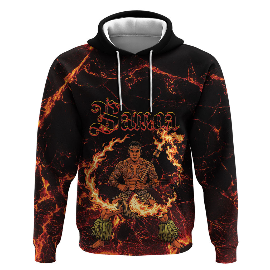 Samoa Siva Afi Dance Fireknife Zip Hoodie Polynesian Heritage Fire Dance