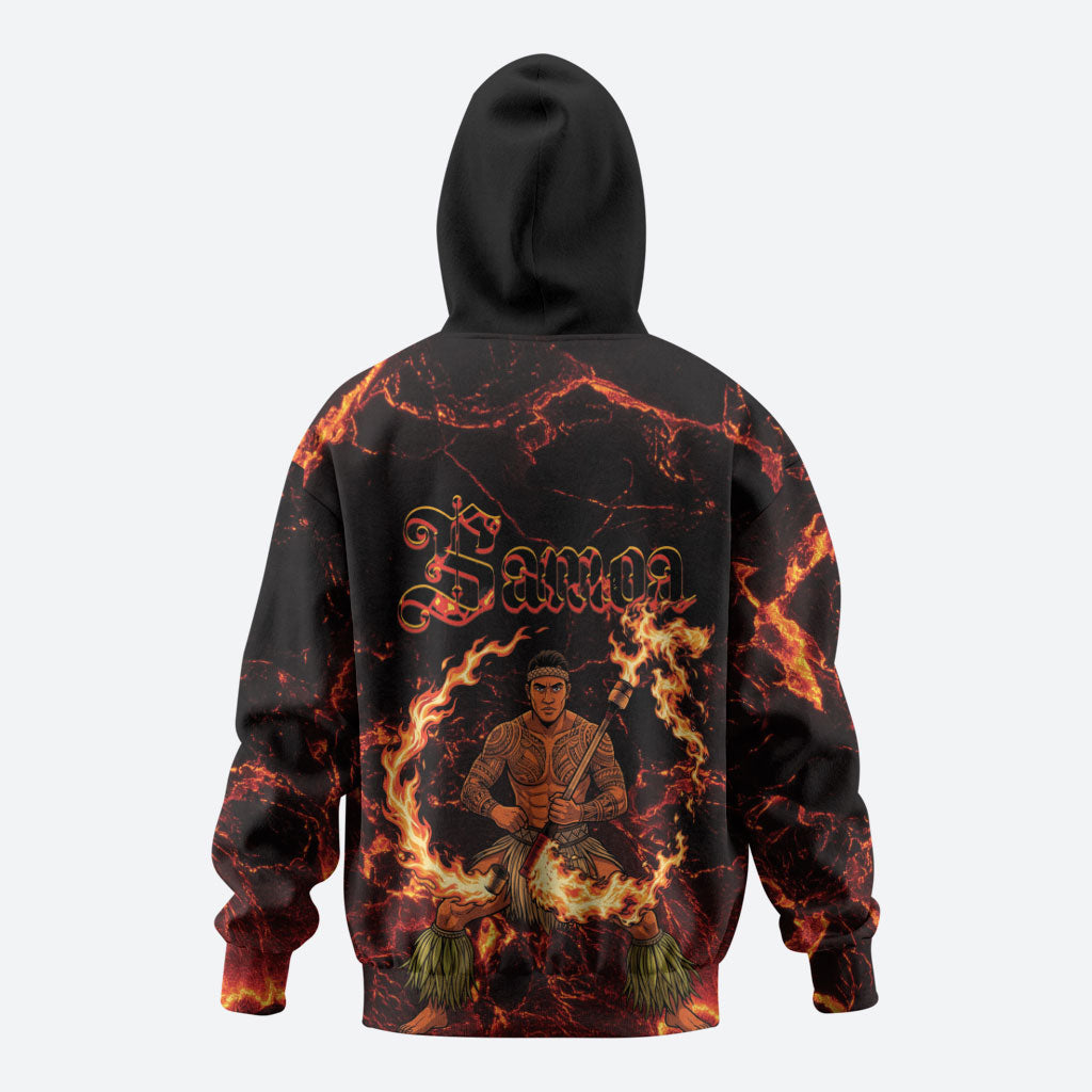 Samoa Siva Afi Dance Fireknife Zip Hoodie Polynesian Heritage Fire Dance