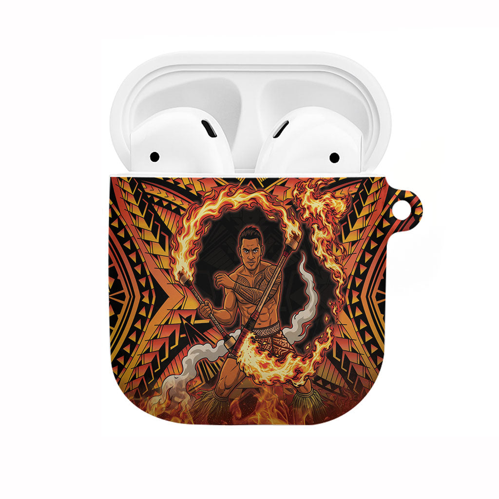 Samoa Siva Afi Dance Fireknife AirPods Case Samoan Tribal Motif Dancing in the Fire