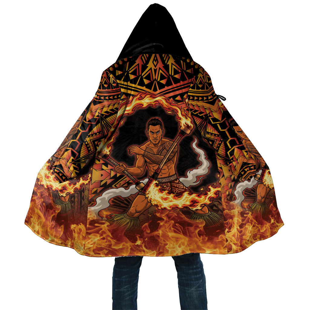 Samoa Siva Afi Dance Fireknife Cloak Samoan Tribal Motif Dancing in the Fire LT9 Unisex Red - Polynesian Pride